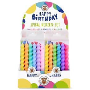 Geburtstagskerzen TRENDHAUS Birthday Fun, Spirale, 6 Stück, sort.