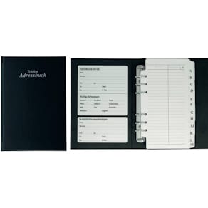 Adress-Telefonbuch STYLEX A-Z, schwarz, 6-Ringmechanik, 15 x 22  