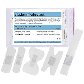 Nachfüllset aluderm+silber aluderm-aluplast für Pflasterspender,
