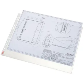 Plastficka ESSELTE Premium A3L Präglad 0.09mm, 50st