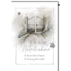 Trauerkarte, geprägt, mit Umschlag, schwarz/weiß