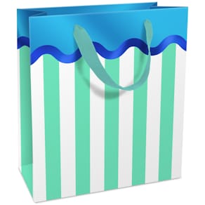 Geschenktragetasche BRAUN+COMPANY Adria, weiß/azurblau