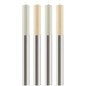 Stabkerze Dip Dye Elegant, 4 St., perle