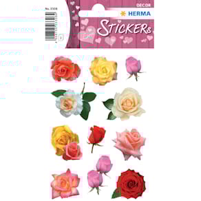 Schmucketiketten HERMA Rosenblüten, 33 Stück, bunt