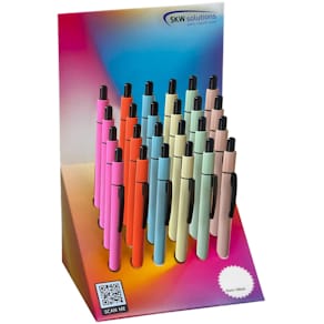Kugelschreiber SKW Neon Mix, schwarz Top