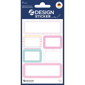 Haushaltsetiketten Avery Zweckform Rahmen Muster, bunt, 12 Stück