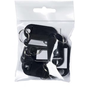 Nøgleskilt BNT 50x23 mm, etiket 30x15 mm, plastik, sort