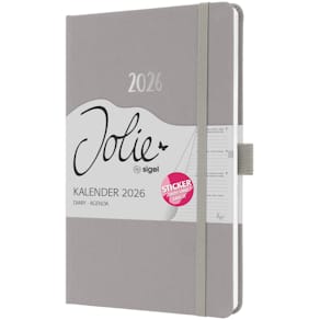 Buchkalender Sigel Jolie Feel 2026, A5, pearl grey