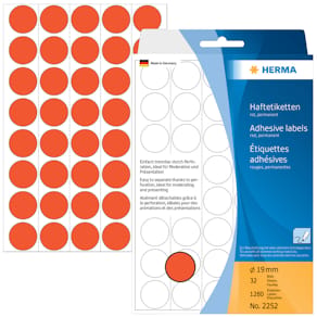 Vielzweck-Etiketten HERMA, Ø 19 mm, rot
