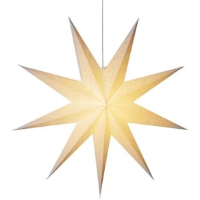 Pappersstjärna broderad 115cm vit