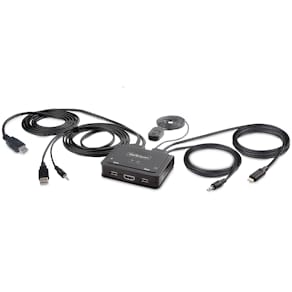 StarTech.com 2-Port Hybrid USB-C HDMI Cable KVM Switch, 4K 60Hz,