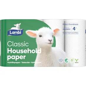 Hushållspapper LAMBI Classic vit 20/fp