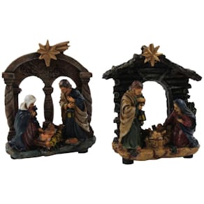 Krippe PBS Hl. Familie mit Licht, 2 Motive, inkl. Batterie