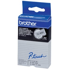 Schriftband Brother, 9 mm x 7,7 m, schwarz auf transparent