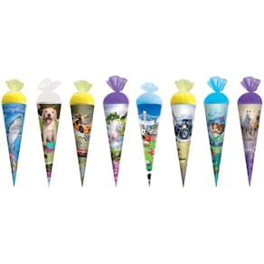 Schultüte ROTH, 22 cm, Metalliceffekte, Hologramm, sortiert