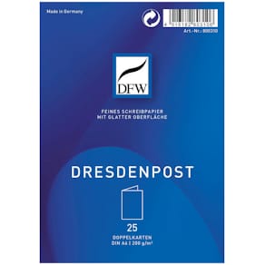 Doppelkarte DFW DresdenPost, A6 hoch, weiß, 200 g/m², 25 Stück
