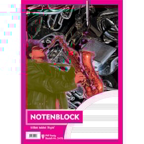 Notenblock PVP, A4, 10 Blatt, 12 Systeme