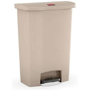 Tretabfallbehälter Rubbermaid Slim Jim Step-On, beige, 90 l