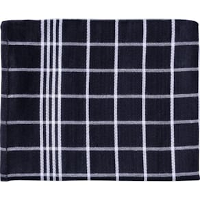Handdoek Christelle, ft 50 x 70 cm, geruit, zwart, pak van 3
