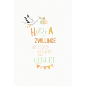 Glückwunschkarte Freudiges Ereignis Zwilling