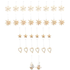 Baumbehang Noname Strohstern, 30 Stück, sortiert