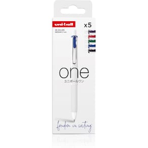 Gelroller Uni-ball ONE, 0,7 mm, assorti, set van 5 stuks
