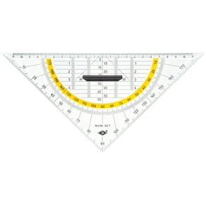 Geodreieck WEDO, 25 cm, abnehmbarer Griff, transparent