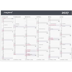 Vægkalender Mayland 2027, A4 297x210 mm, MODERNE, FSC