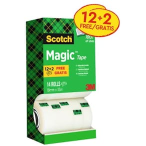 Dokumenttejp Scotch Magic 810, osynlig, 19mm x 33m, 14/fp