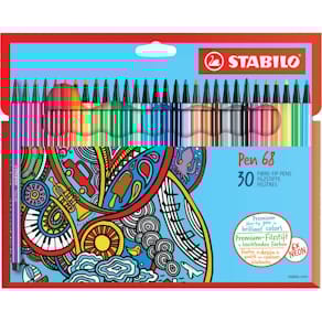 Fasermaler STABILO Pen 68, Etui, 30 Stück