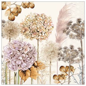 Serviette AMBIENTE getrocknete Blumen, 33x33 cm, 3-lagig