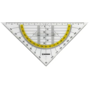Geometriedreieck DONAU mit Griff, transparent, 16 cm