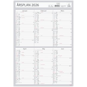 Väggkalender 2026 Årsplan