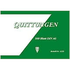 Quittungsblock PVP, mit MwSt., A6 quer, 100 Blatt, weiß/grün