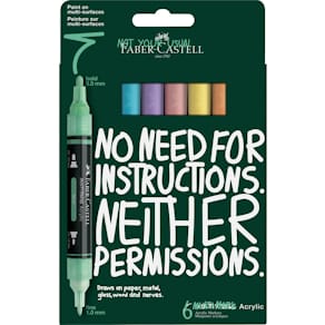 Acrylmarker Faber-Castell Multimark, 6 St., Pastell, sortiert