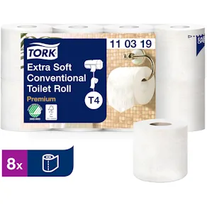Toalettpapper TORK T4 Premium, 3-lager, 21m, 8/FP