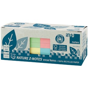 Notes Z-NOTES 75X75mm pastell 12/fp