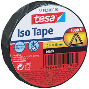 Isolierband tesa, schwarz, 15 mm x 10 m