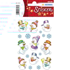 Schmucketiketten HERMA Schneemänner, 9 Stück