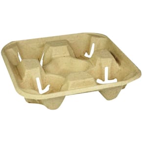 Kopholder 4-kops natur, papir/cellulose, 180 stk