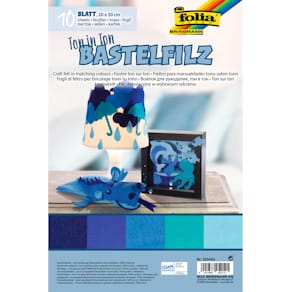Bastelfilz Folia Ton in Ton, 20 x 30 cm, blau
