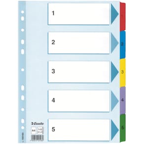 Register ESSELTE Mylar A4 1-5 multifärgat