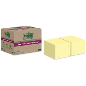 Haftnotizblock Post-it Super Sticky Recycling Notes, 12 x 70 Bl.,
