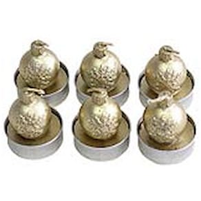 Teelichter PBS Kugel, gold, 6 Stück