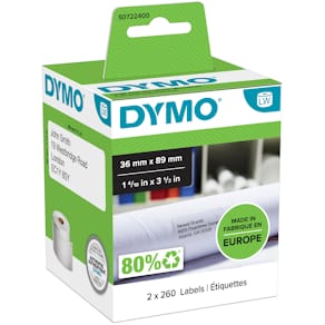 Etiketter Dymo LW Adress, vit, 89x36mm, 2x260/fp