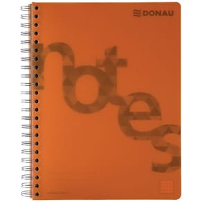 Collegeblock DONAU PP Cover, A4, kariert, orange, 140 Blatt