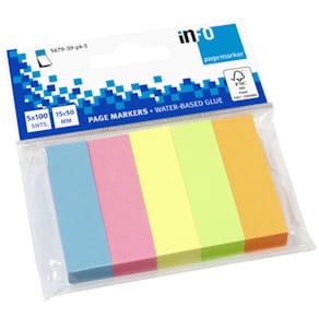 Haftmarker Info Index Marker, 5er, 100 Blatt, sortiert