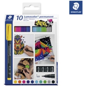 Permanent pen STAEDTLER Lumocolor 0,6 mm, 10 farver