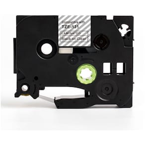 Tape 12mm TZe-131 svart på klar