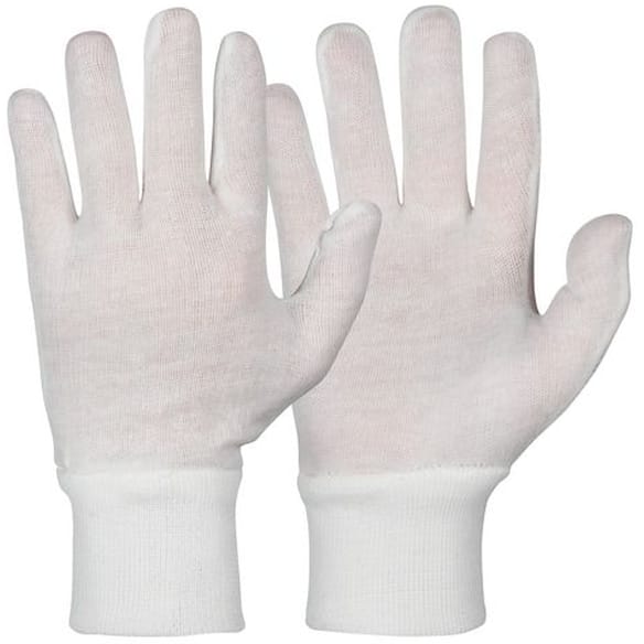 Hanske GRANBERG 0460 bomull ribb 10 hvit 12par